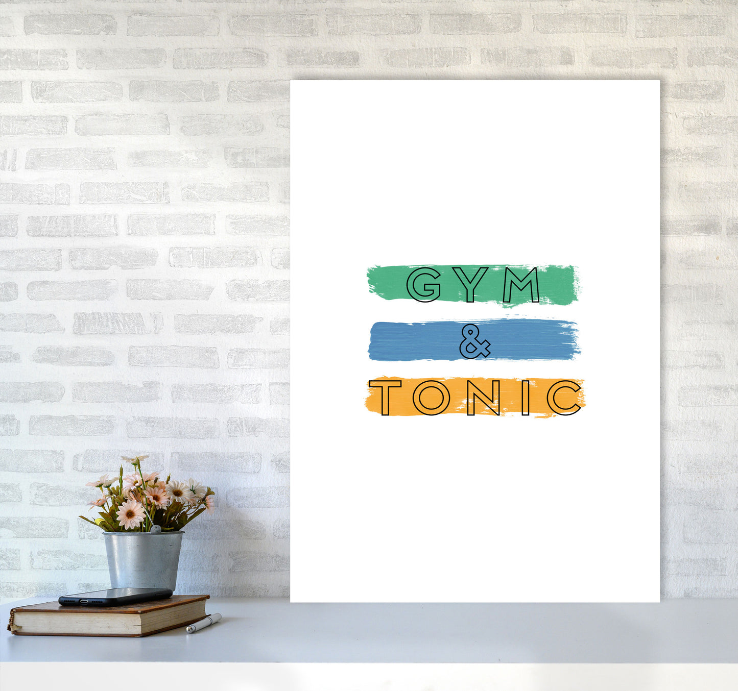 Gym & Tonic Print By Orara Studio, Framed Kitchen Wall Art A1 Black Frame