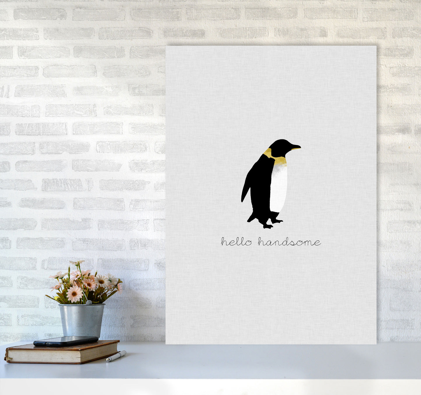 Hello Handsome Animal Quote Print By Orara Studio A1 Black Frame