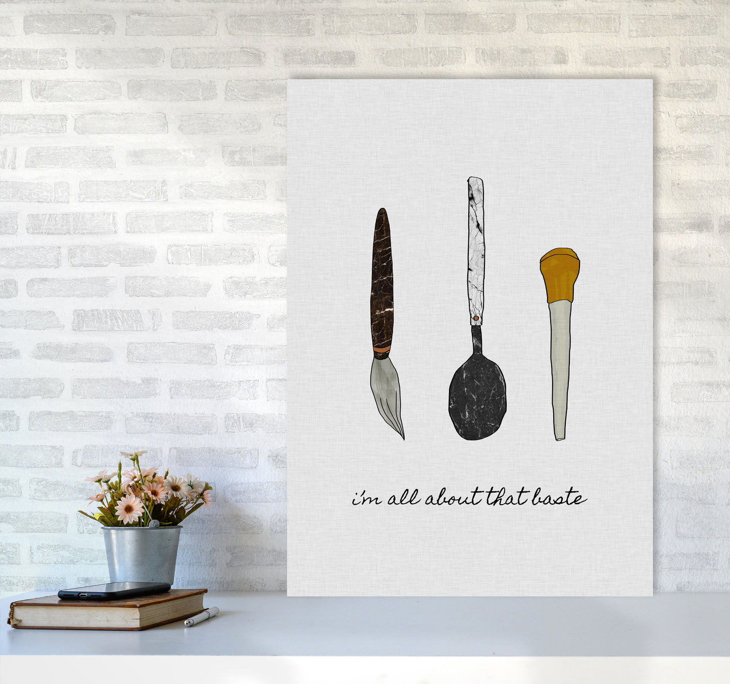 I'm All About The Baste Print By Orara Studio, Framed Kitchen Wall Art A1 Black Frame