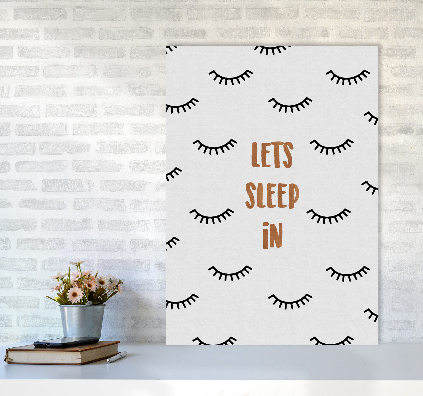 Let's Sleep In Bedroom Quote Print By Orara Studio A1 Black Frame