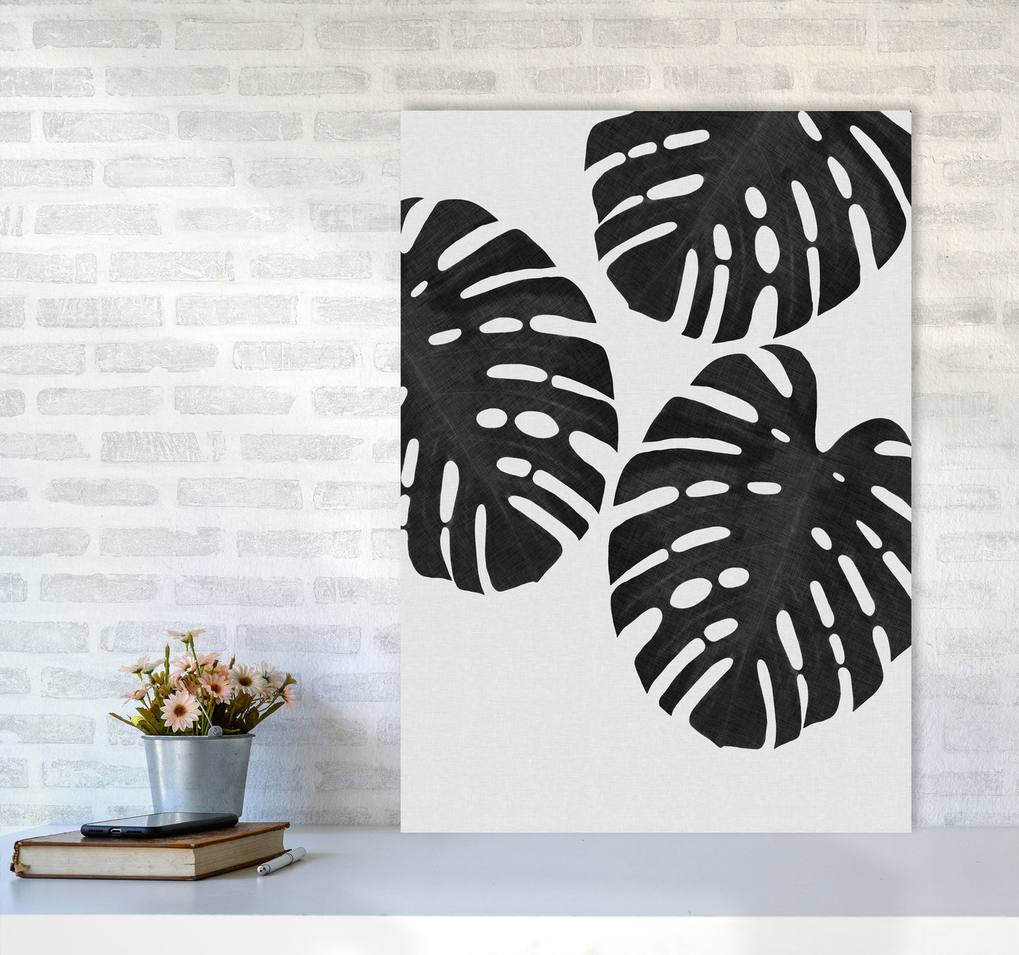 Monstera Black & White III Print By Orara Studio A1 Black Frame