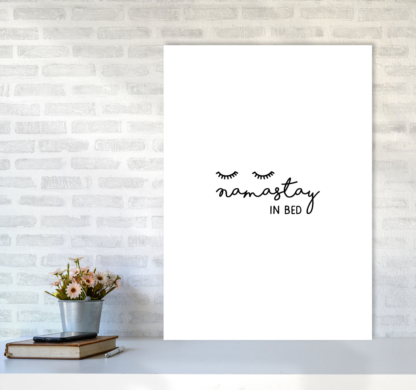 Namastay In Bed Bedroom Art Print By Orara Studio A1 Black Frame
