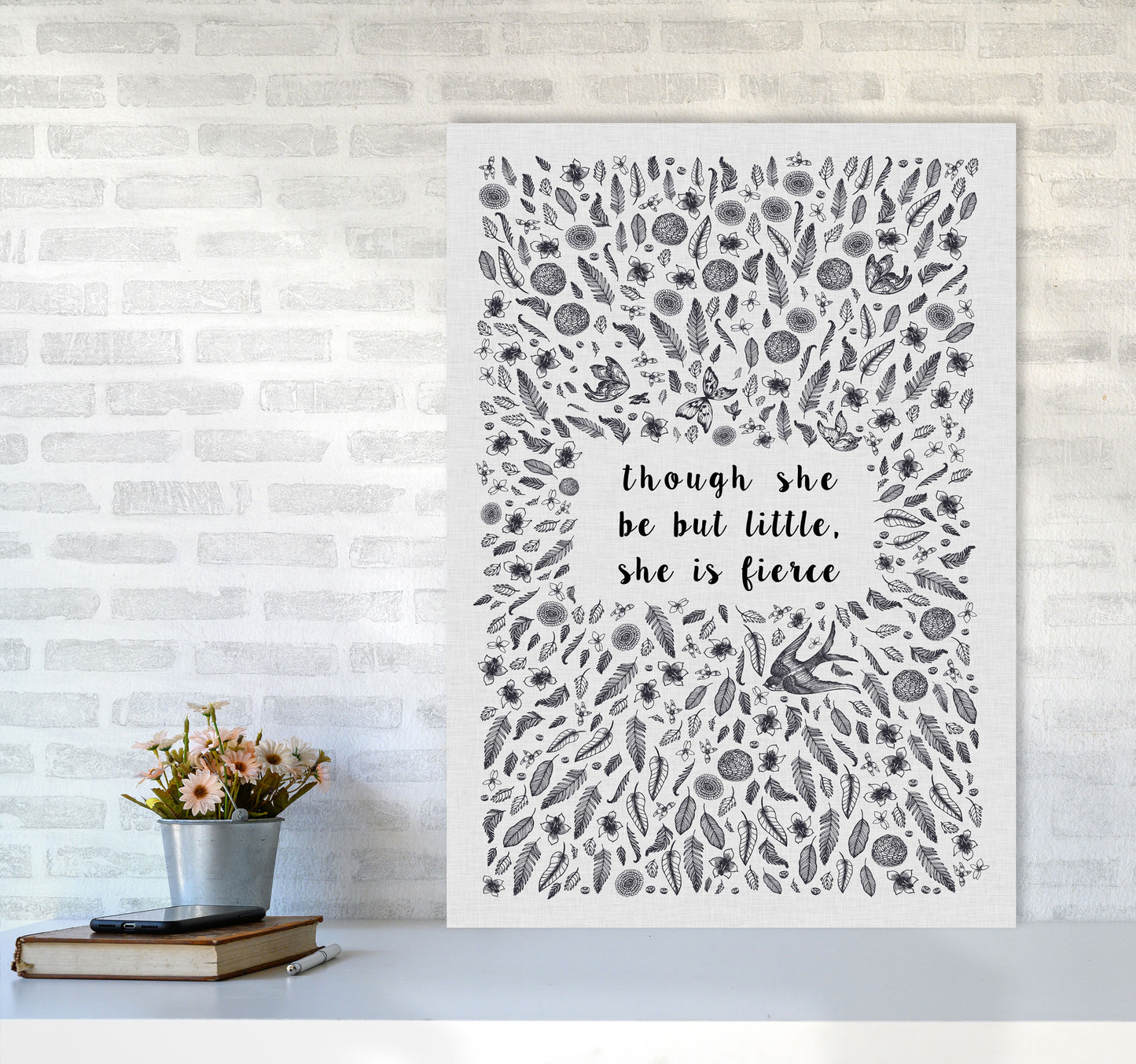 Though She Be But Little, She Is Fierce Print By Orara Studio A1 Black Frame