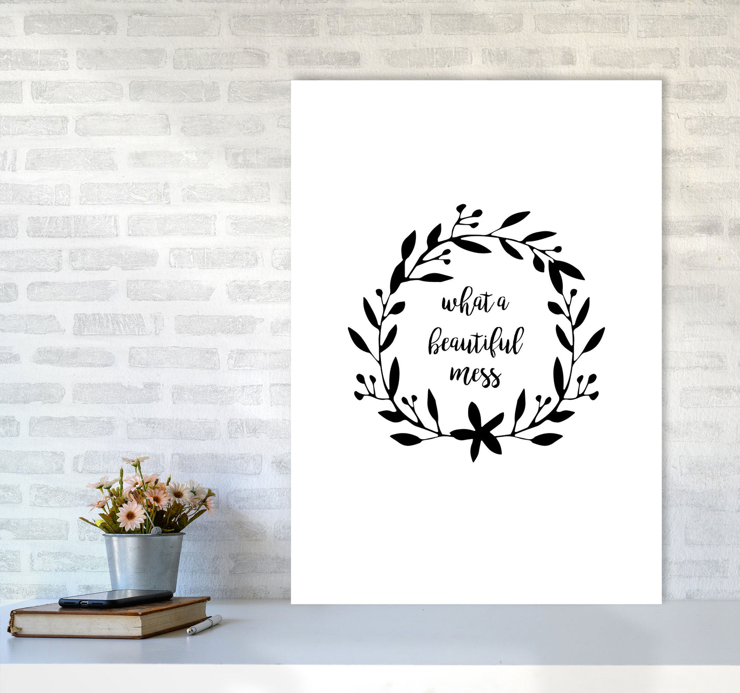 What A Beautiful Mess Illustration Print By Orara Studio A1 Black Frame