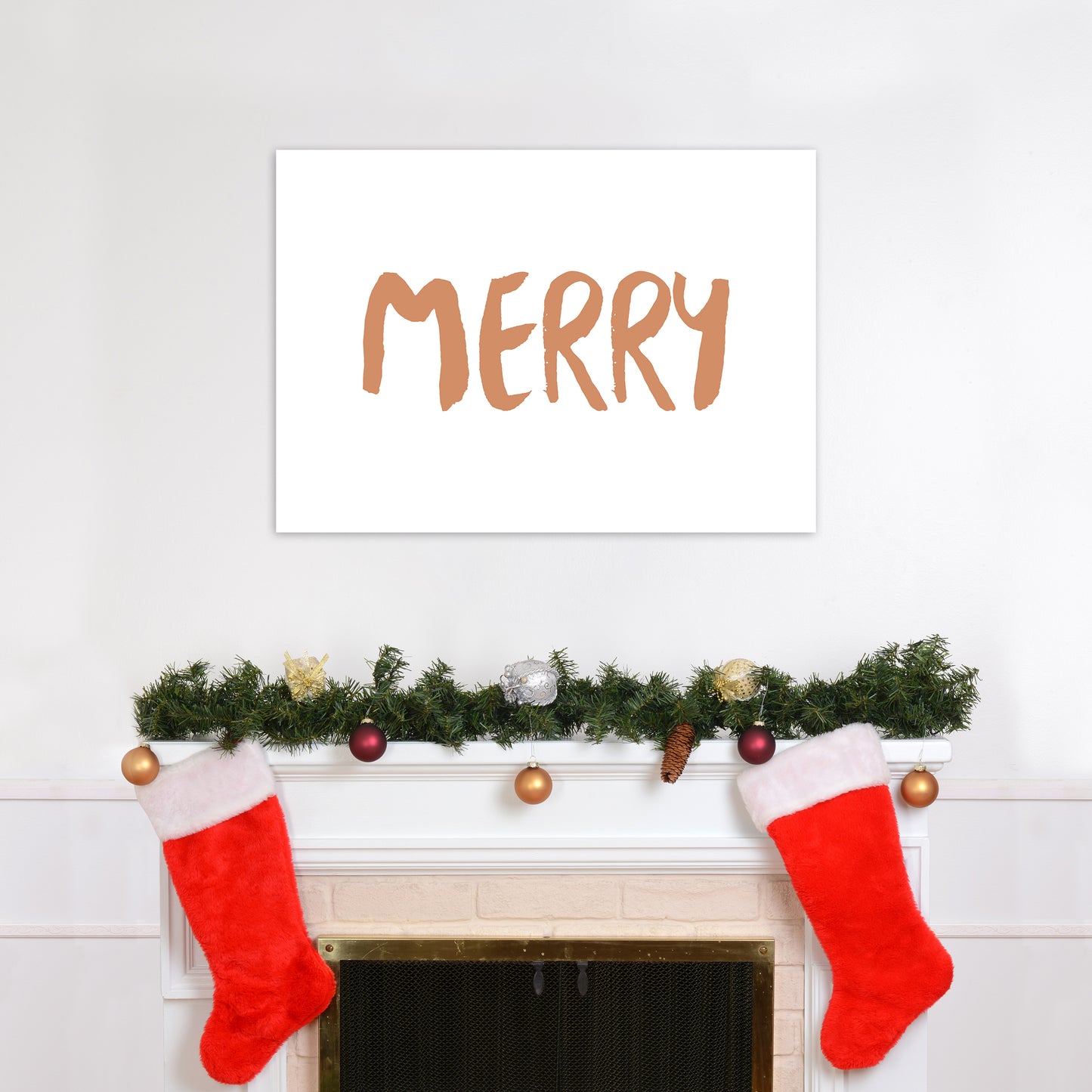 Merry Christmas Art Print by Orara Studio A1 Black Frame