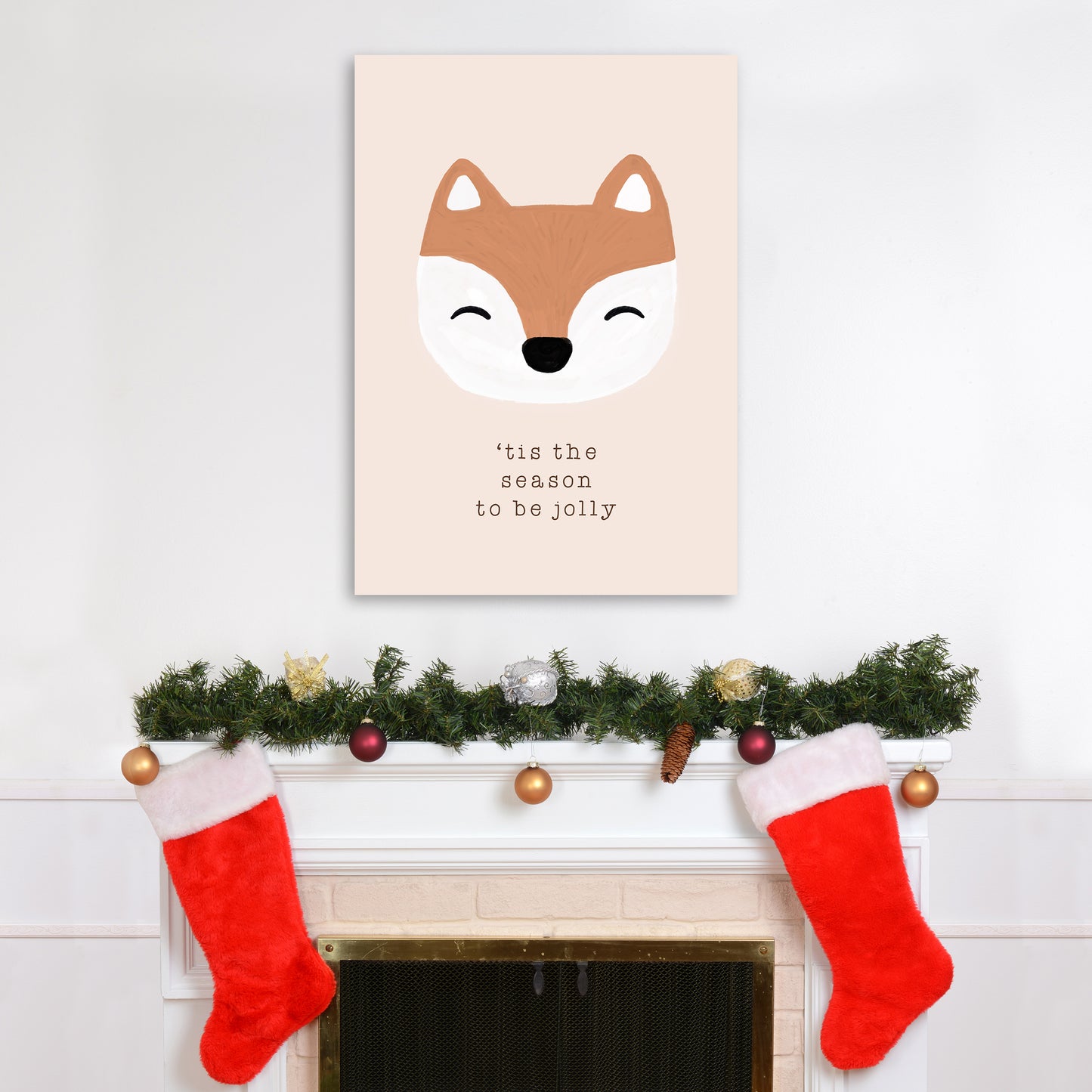 Tis The Season To Be Jolly Christmas Art Print by Orara Studio A1 Black Frame
