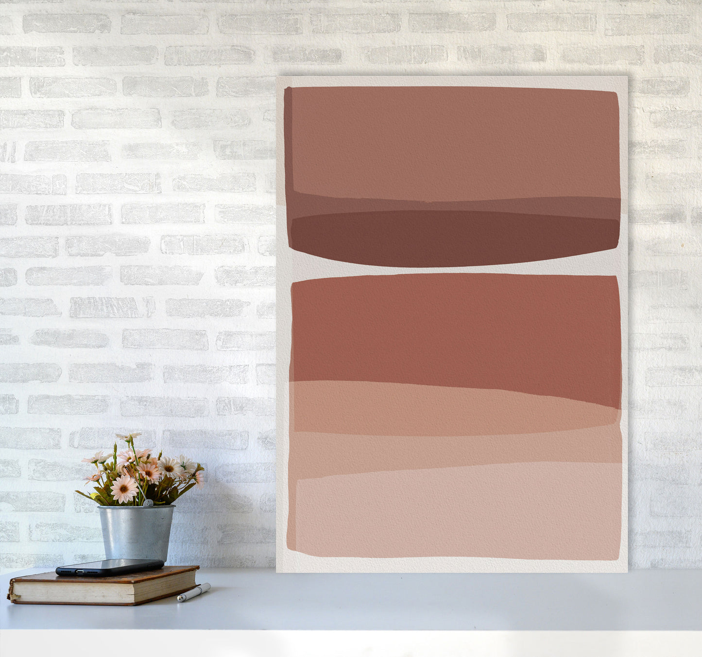 Modern Blush Abstract Art Print by Orara Studio A1 Black Frame