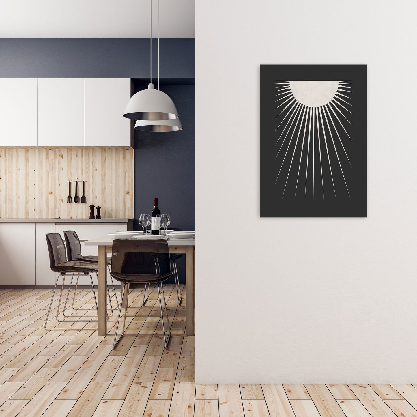 Minimal Moon Art Print by Orara Studio A1 Black Frame