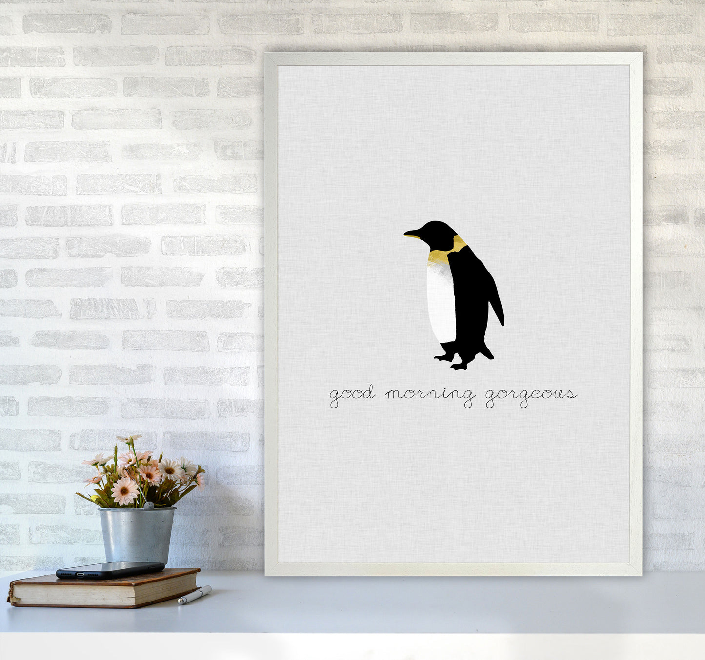 Good Morning Gorgeous Animal Quote Print By Orara Studio A1 Oak Frame