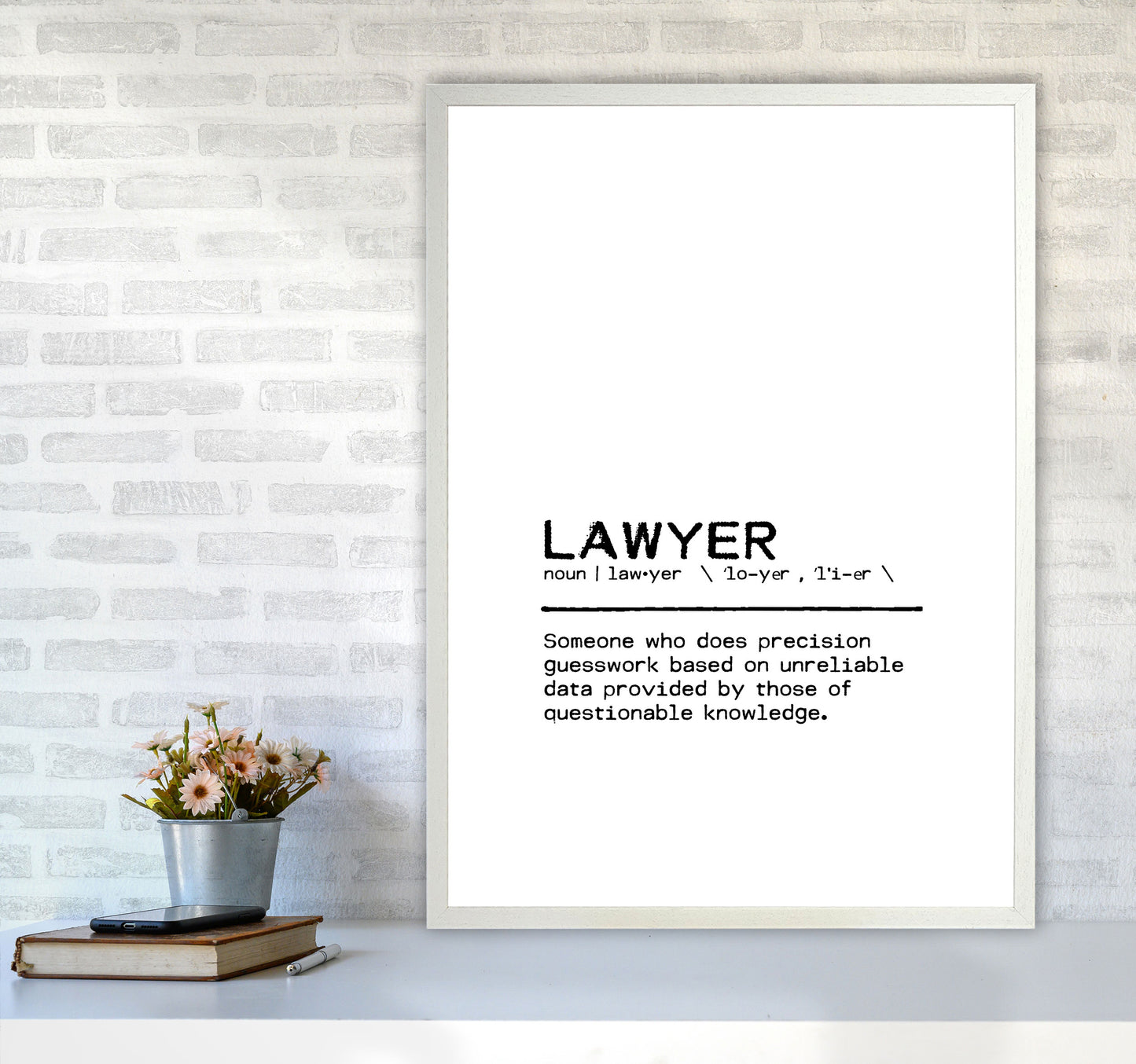 Lawyer Questionable Definition Quote Print By Orara Studio A1 Oak Frame