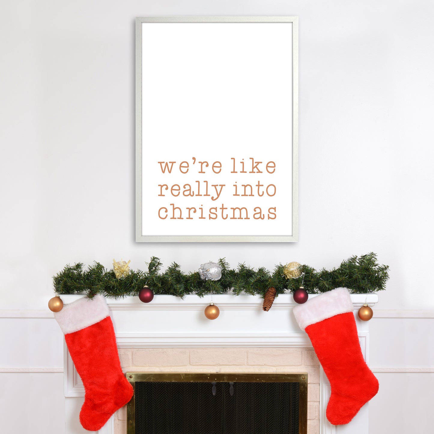 Really Into Christmas Christmas Art Print by Orara Studio A1 Oak Frame