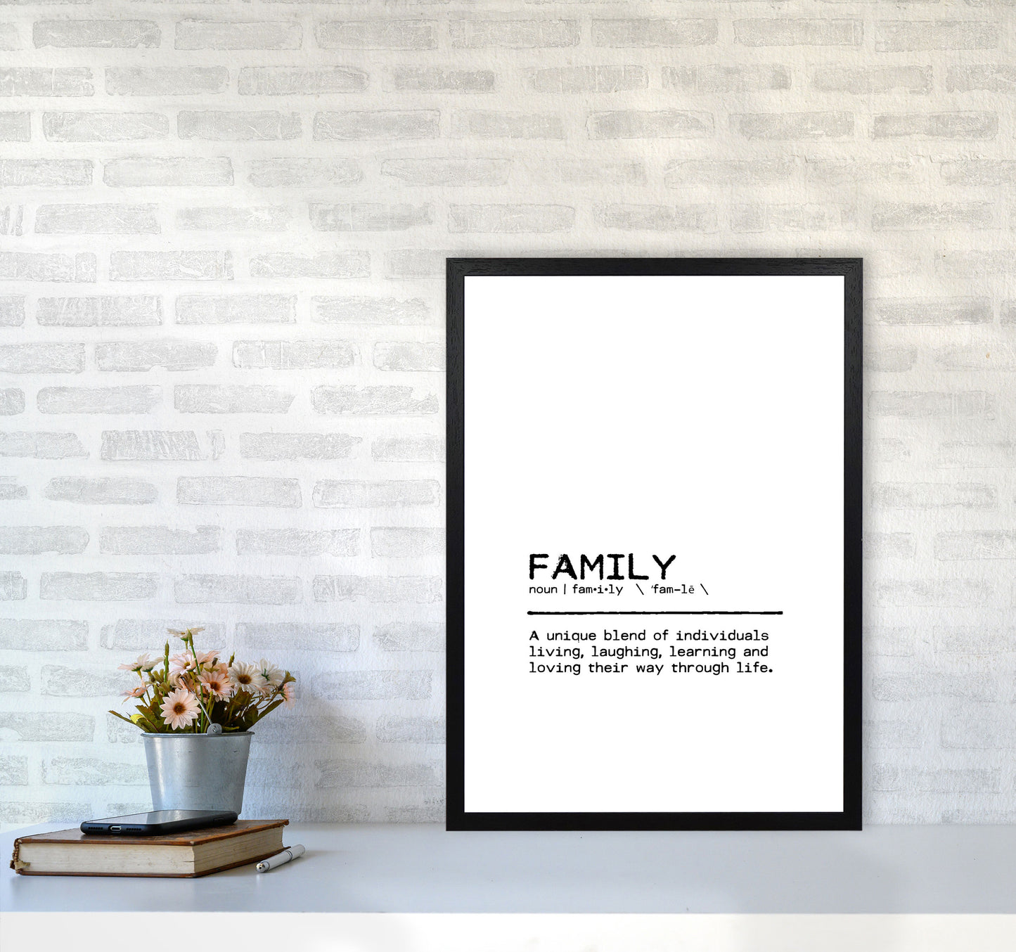 Family Unique Definition Quote Print By Orara Studio A2 White Frame