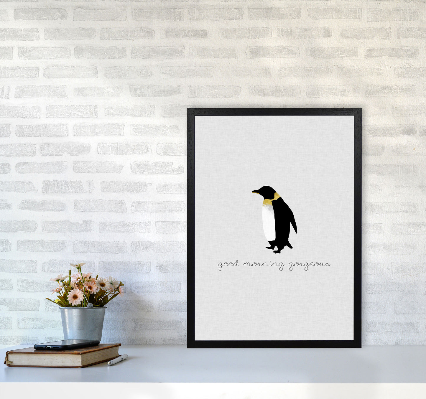 Good Morning Gorgeous Animal Quote Print By Orara Studio A2 White Frame