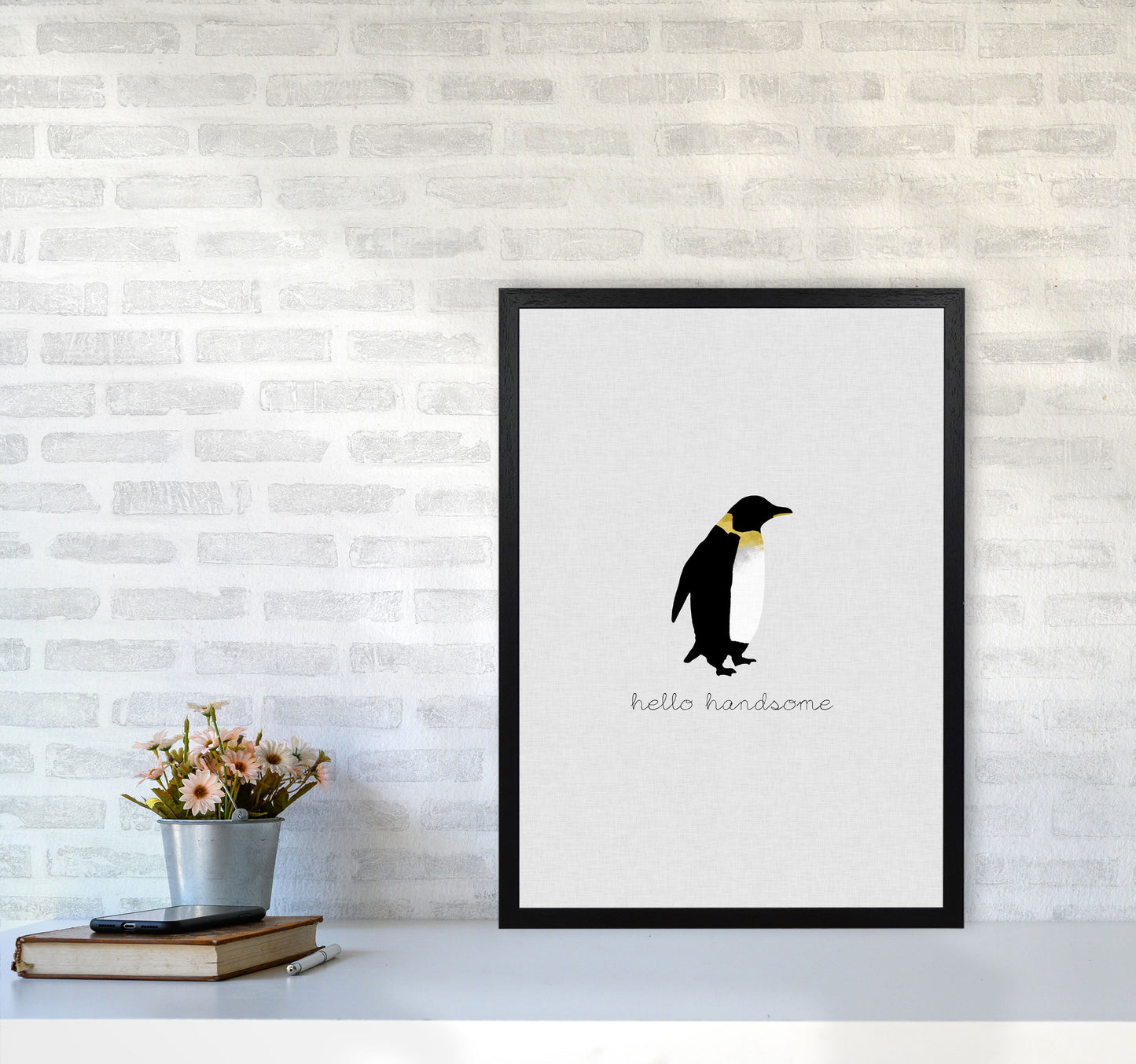 Hello Handsome Animal Quote Print By Orara Studio A2 White Frame