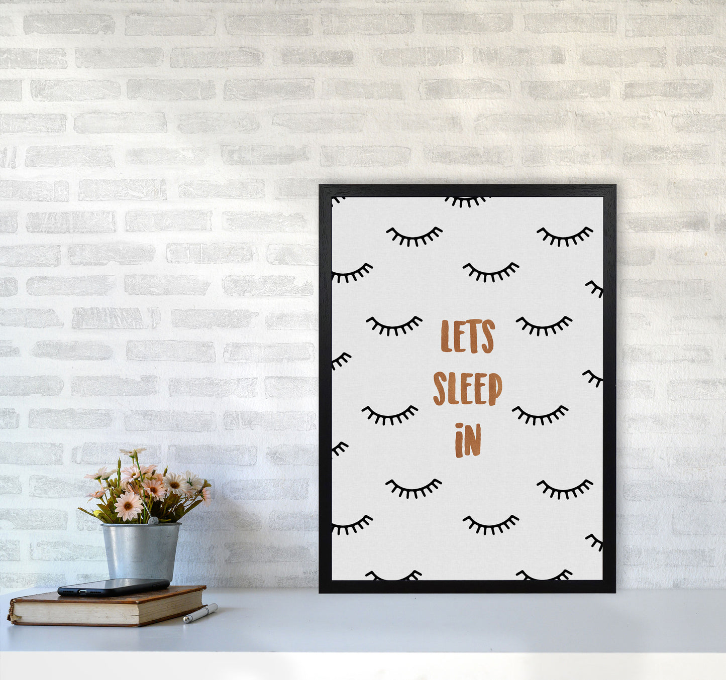 Let's Sleep In Bedroom Quote Print By Orara Studio A2 White Frame