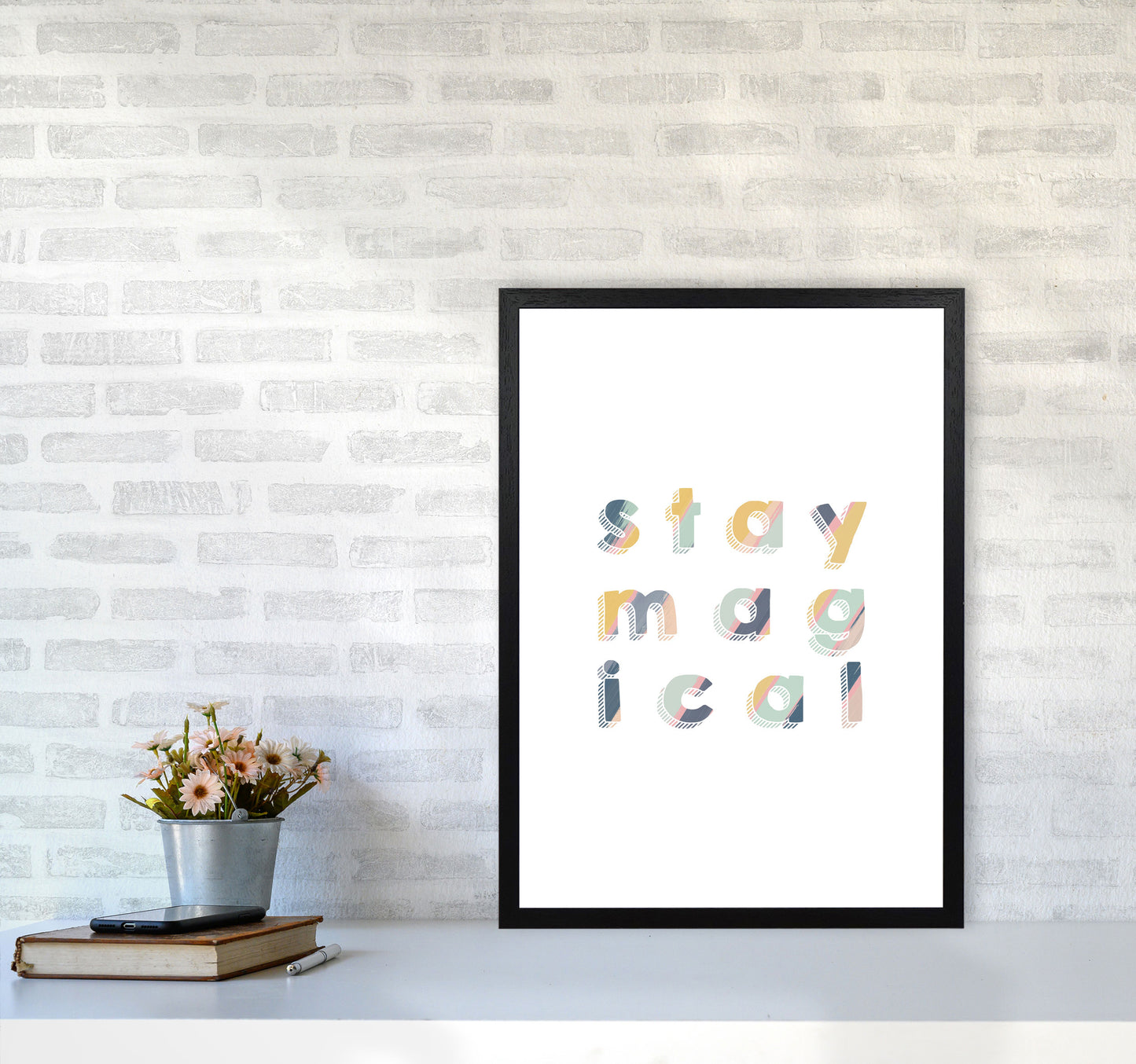 Stay Magical Print By Orara Studio, Framed Childrens Nursey Wall Art Poster A2 White Frame