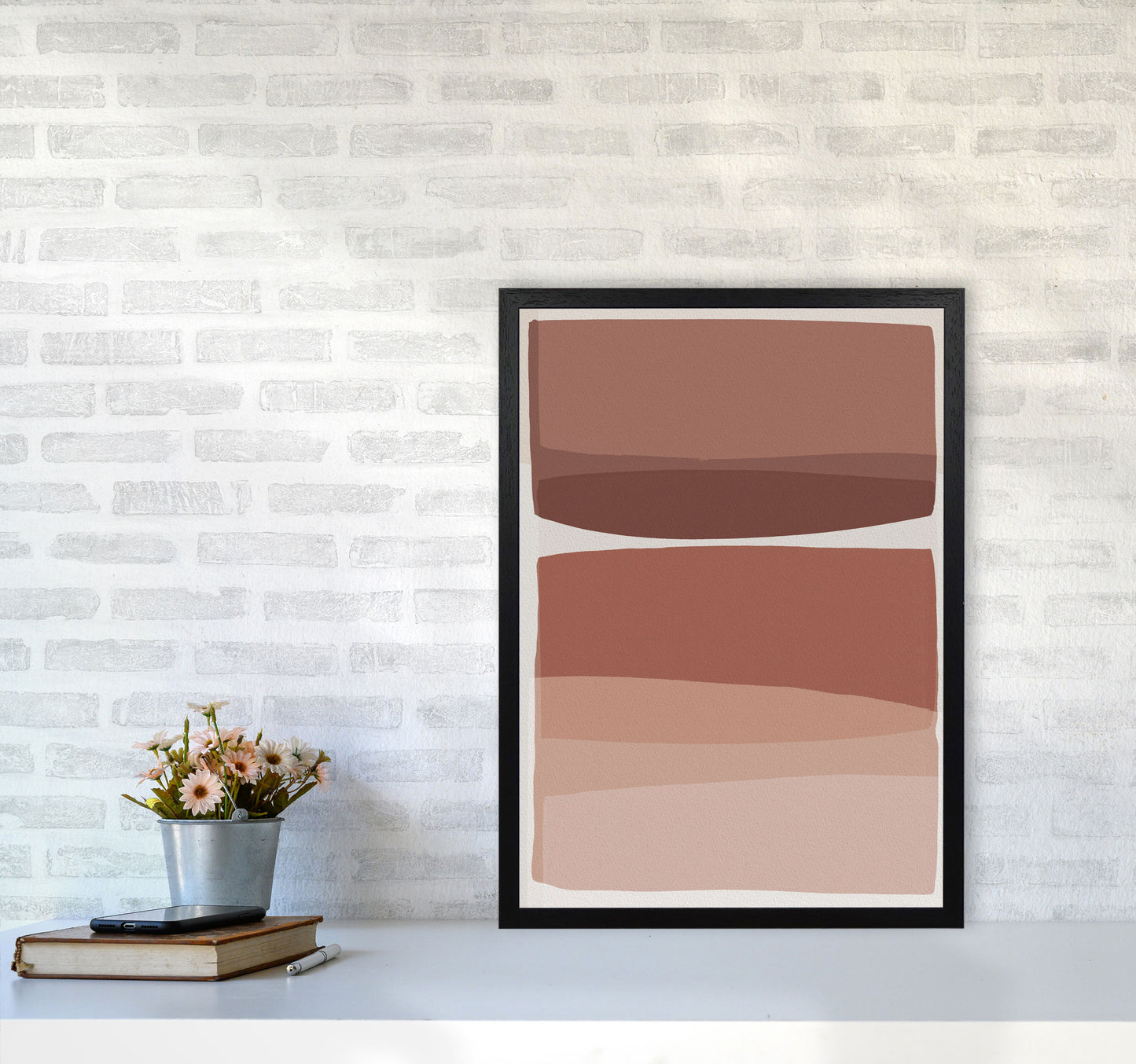 Modern Blush Abstract Art Print by Orara Studio A2 White Frame