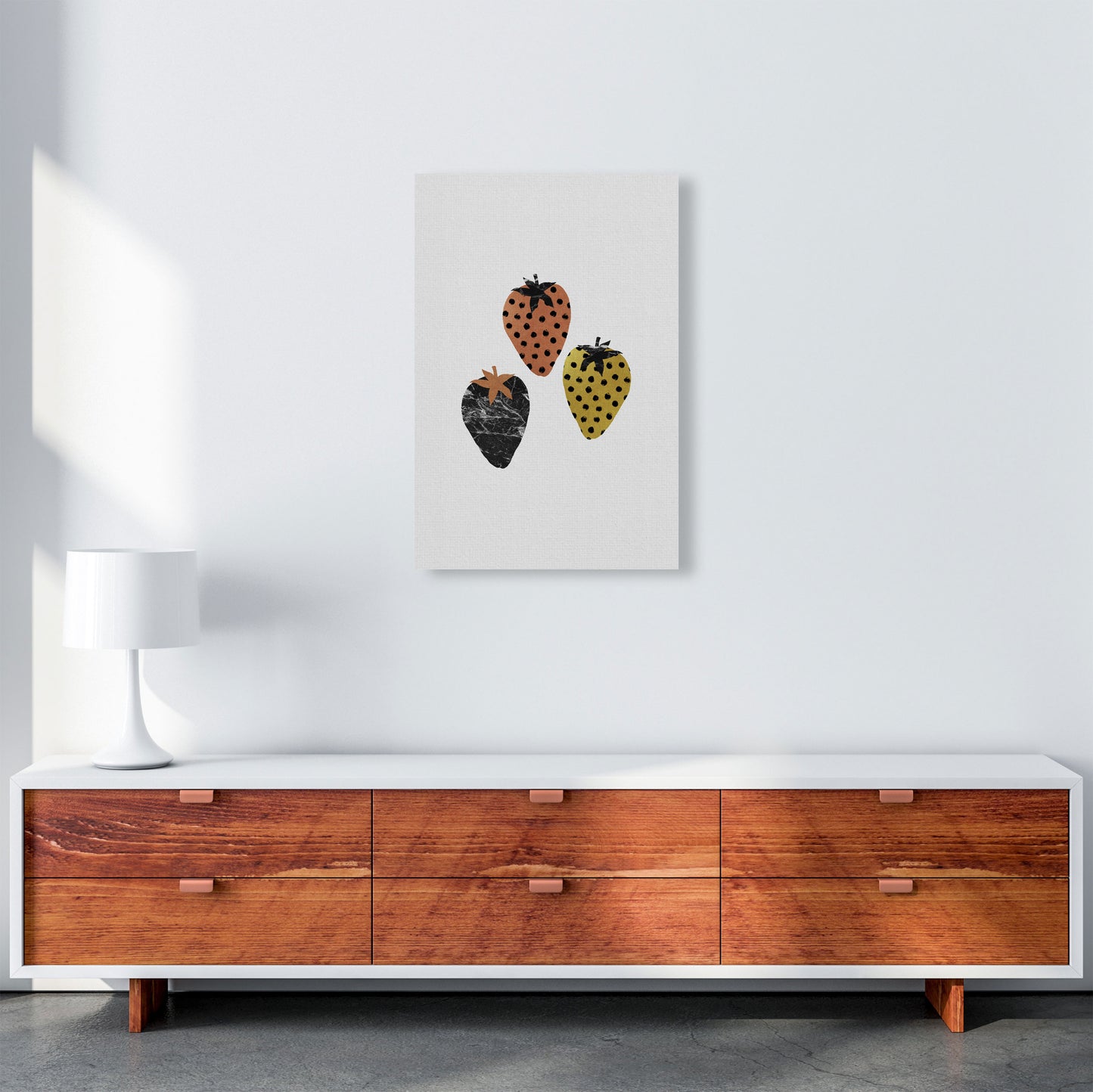 Strawberries Print By Orara Studio, Framed Kitchen Wall Art A2 Canvas