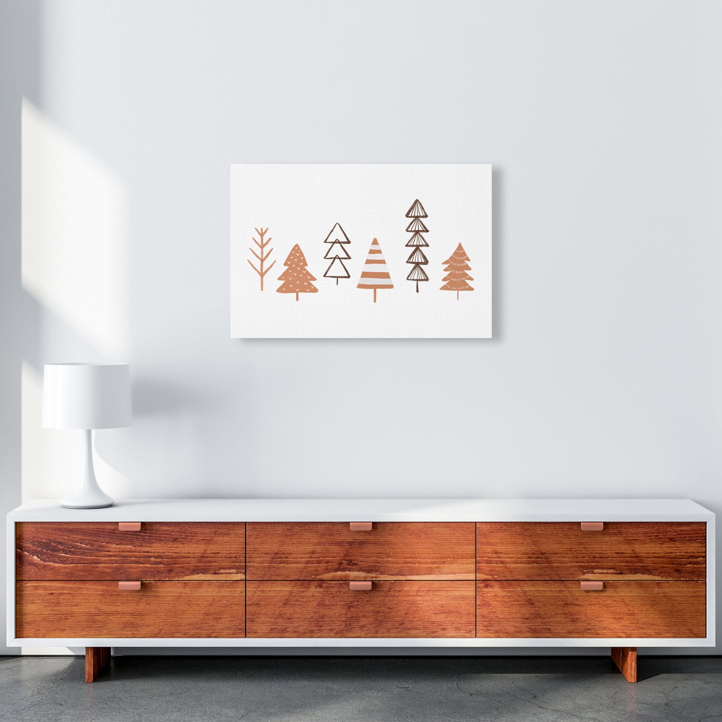 Winter Trees Illustration Christmas Art Print by Orara Studio A2 Canvas