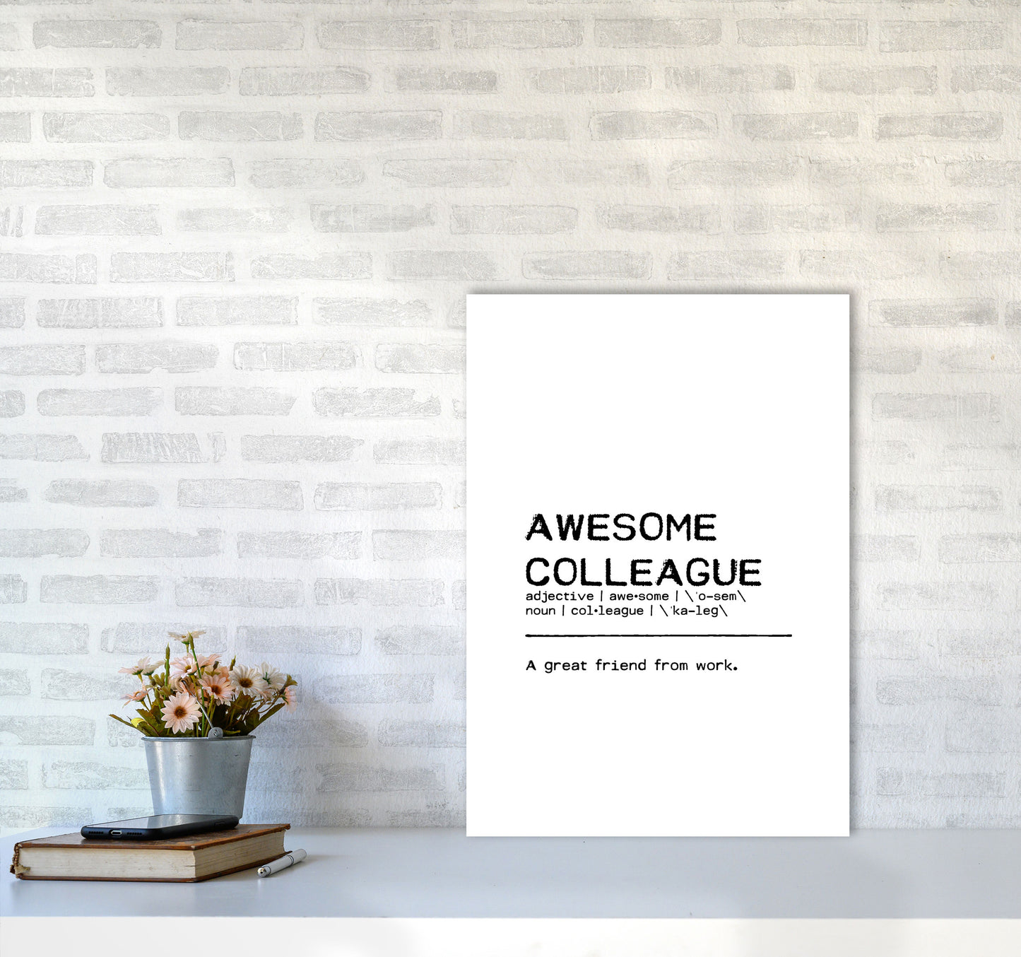Awesome Colleague Friend Definition Quote Print By Orara Studio A2 Black Frame