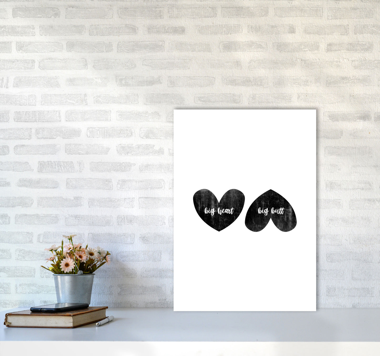 Big Heart Big Butt Humorous Art Print By Orara Studio A2 Black Frame