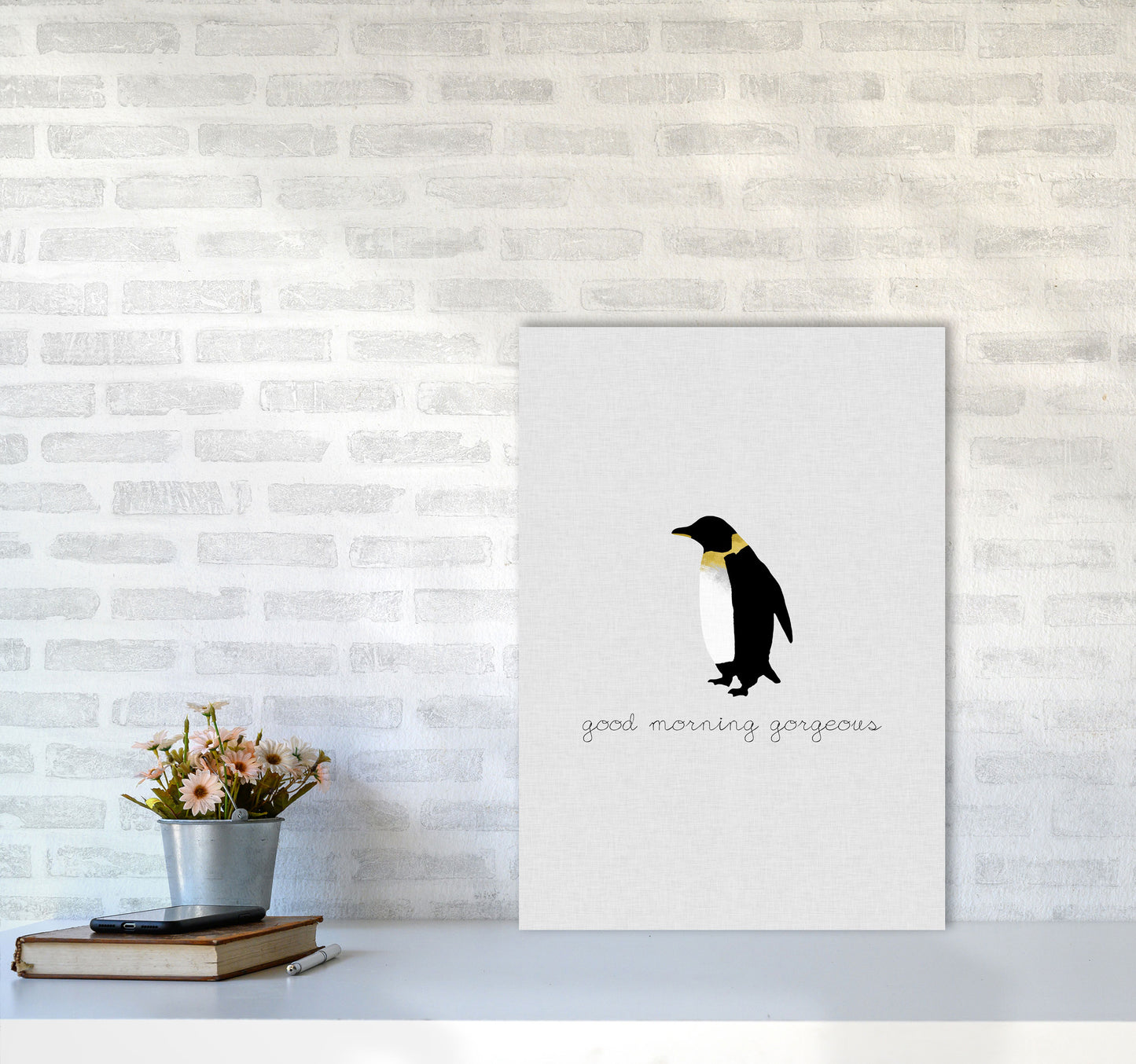 Good Morning Gorgeous Animal Quote Print By Orara Studio A2 Black Frame