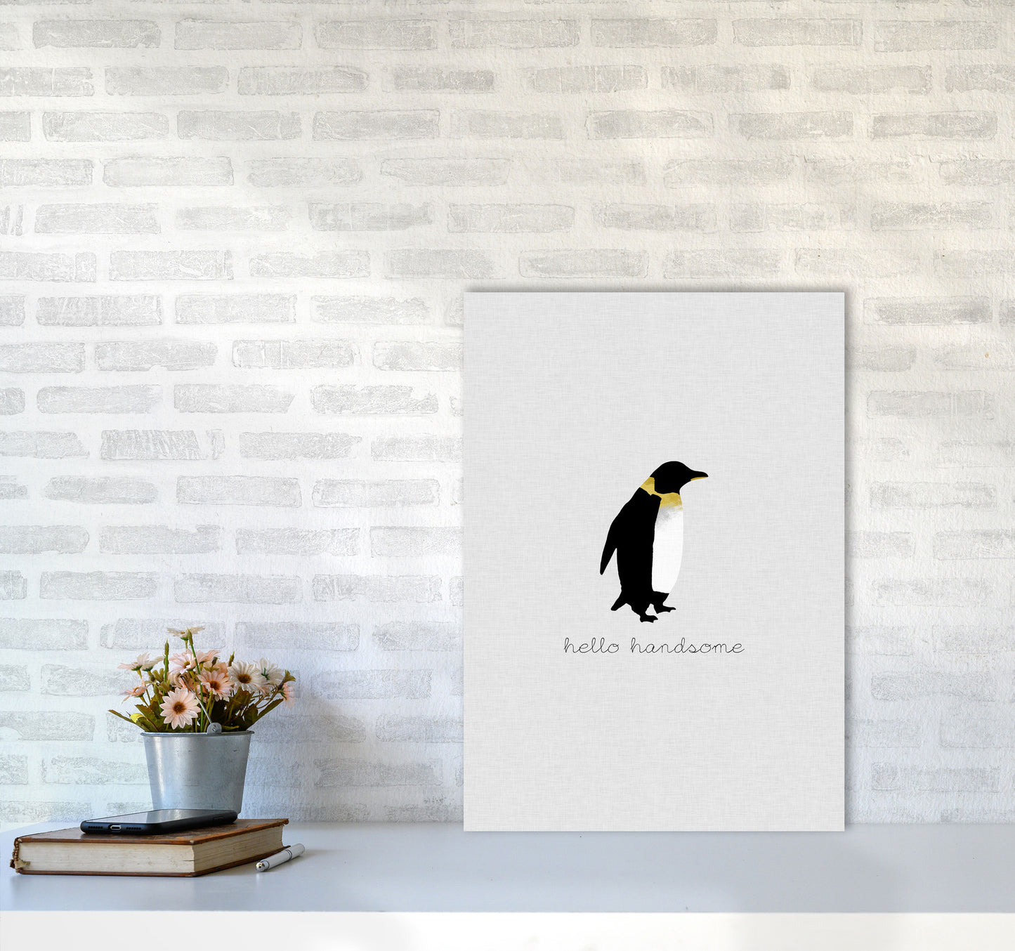 Hello Handsome Animal Quote Print By Orara Studio A2 Black Frame