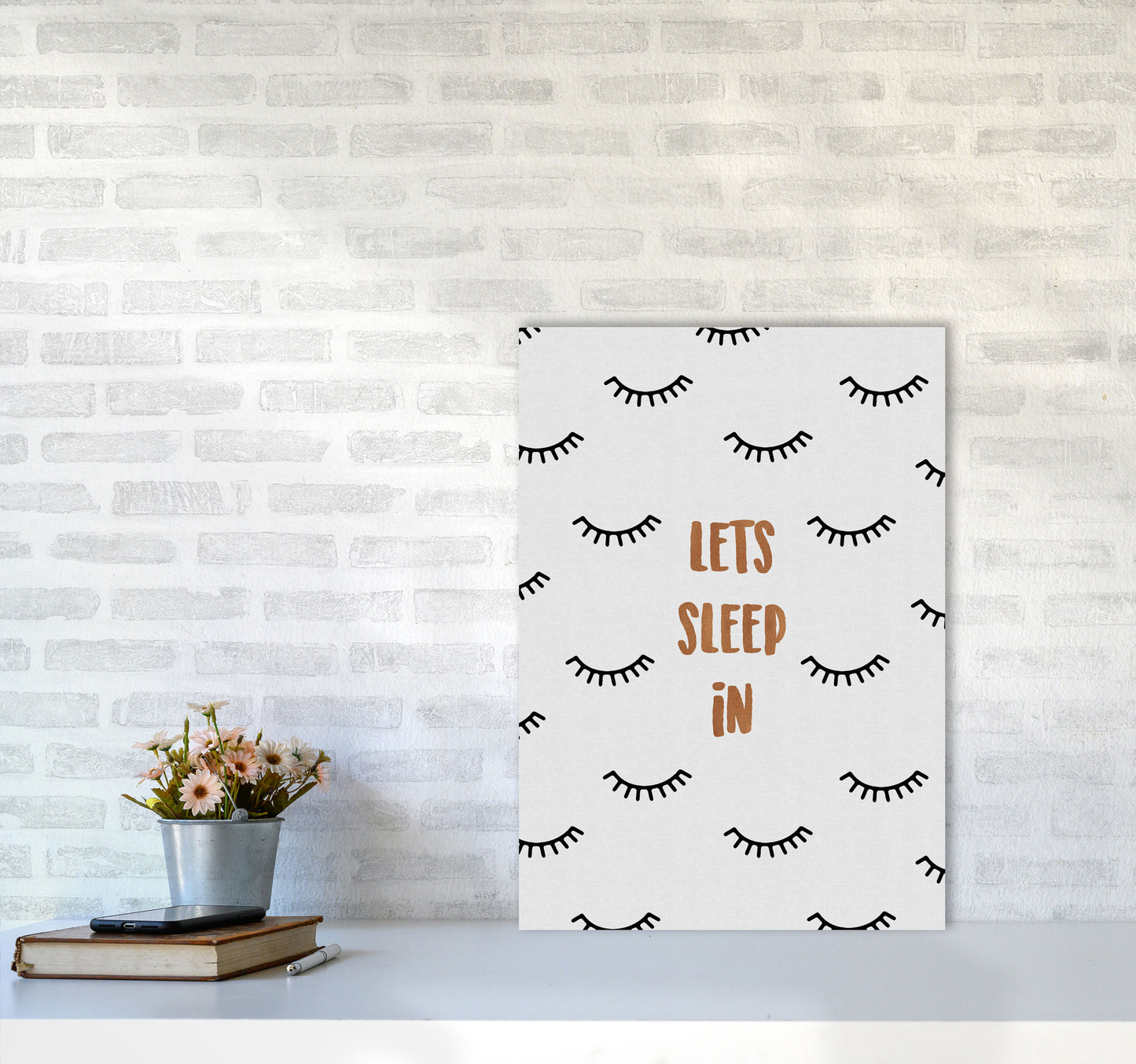 Let's Sleep In Bedroom Quote Print By Orara Studio A2 Black Frame