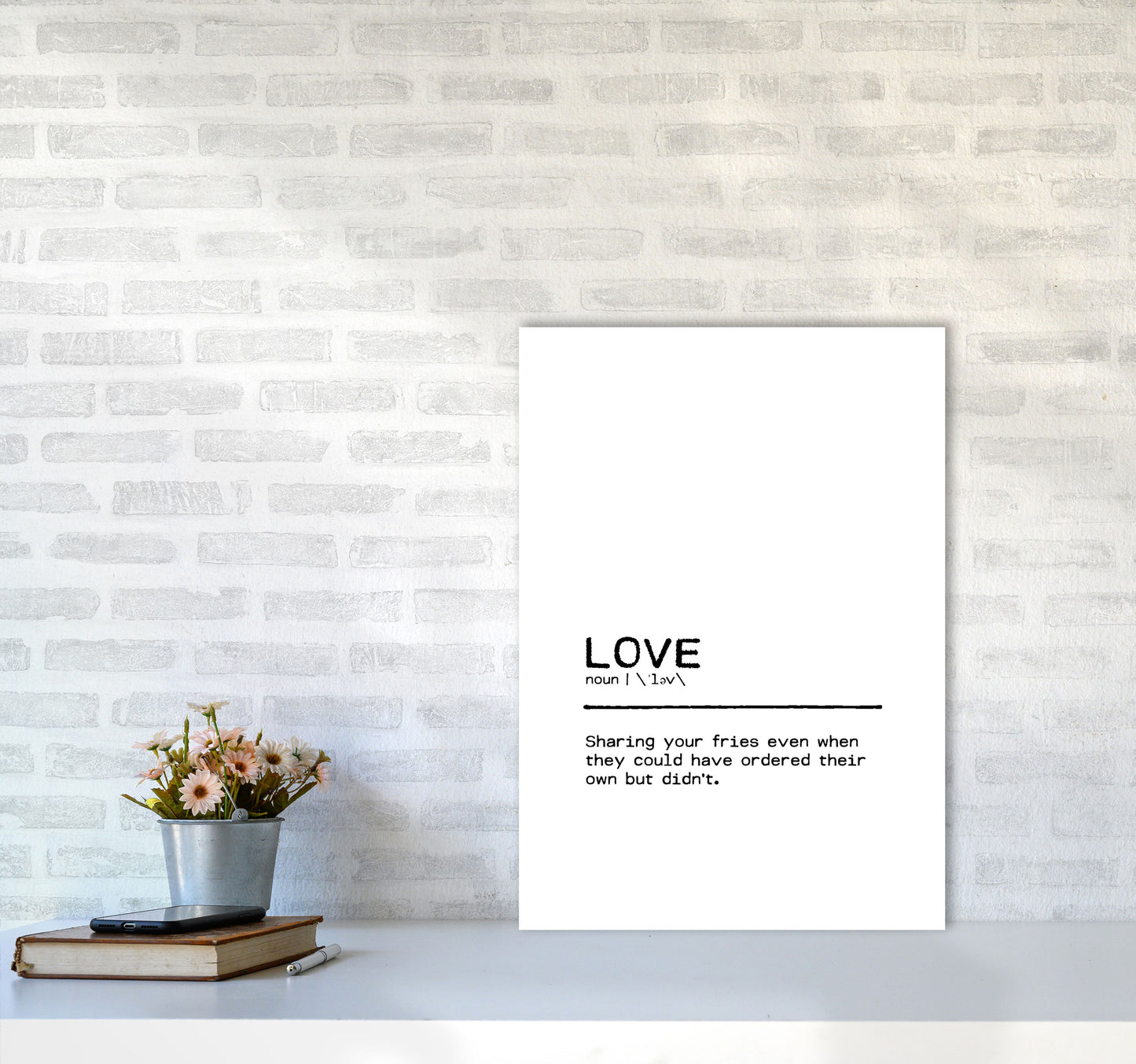 Love Fries Definition Quote Print By Orara Studio A2 Black Frame
