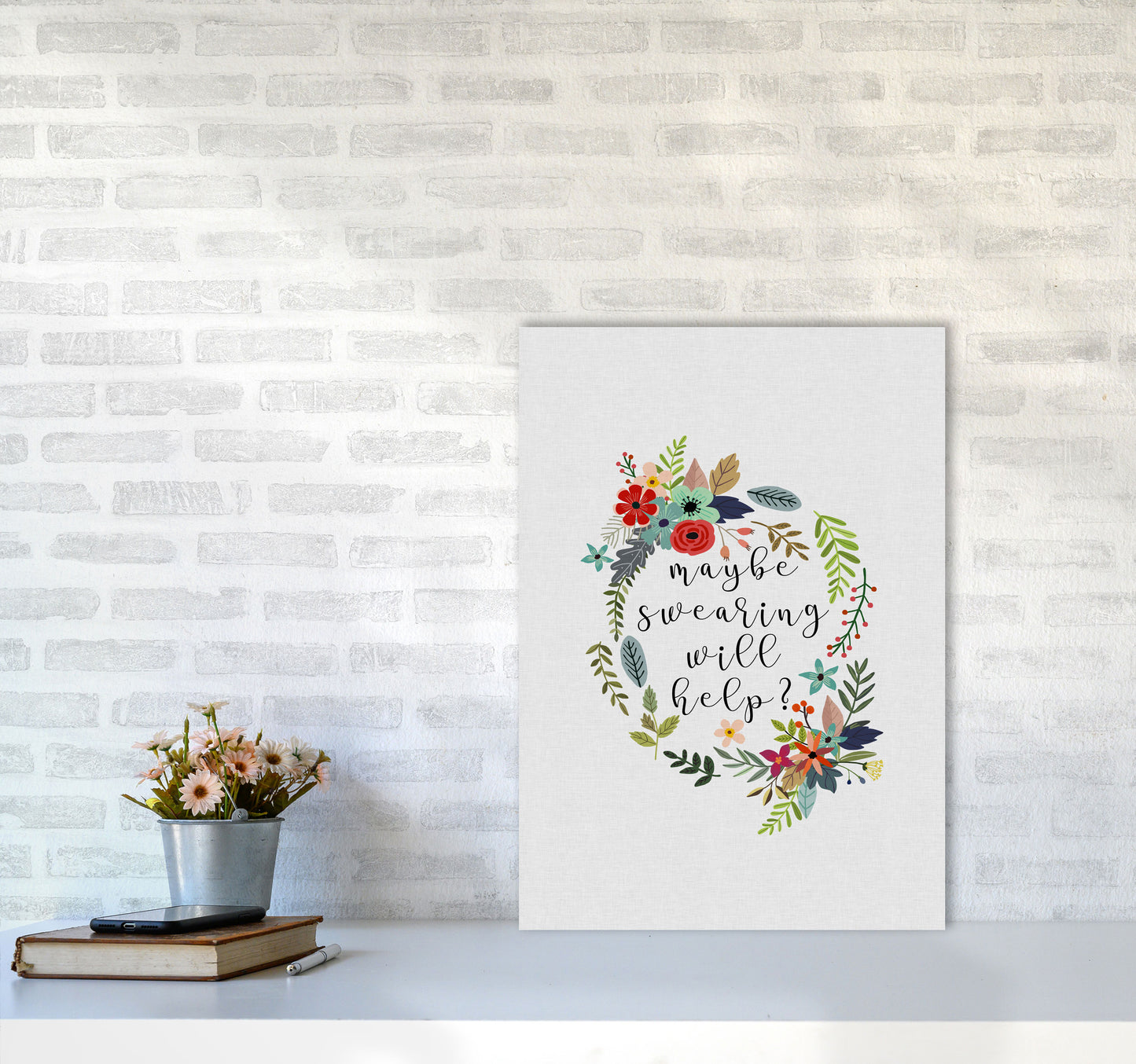 Maybe Swearing Will Help Print By Orara Studio A2 Black Frame