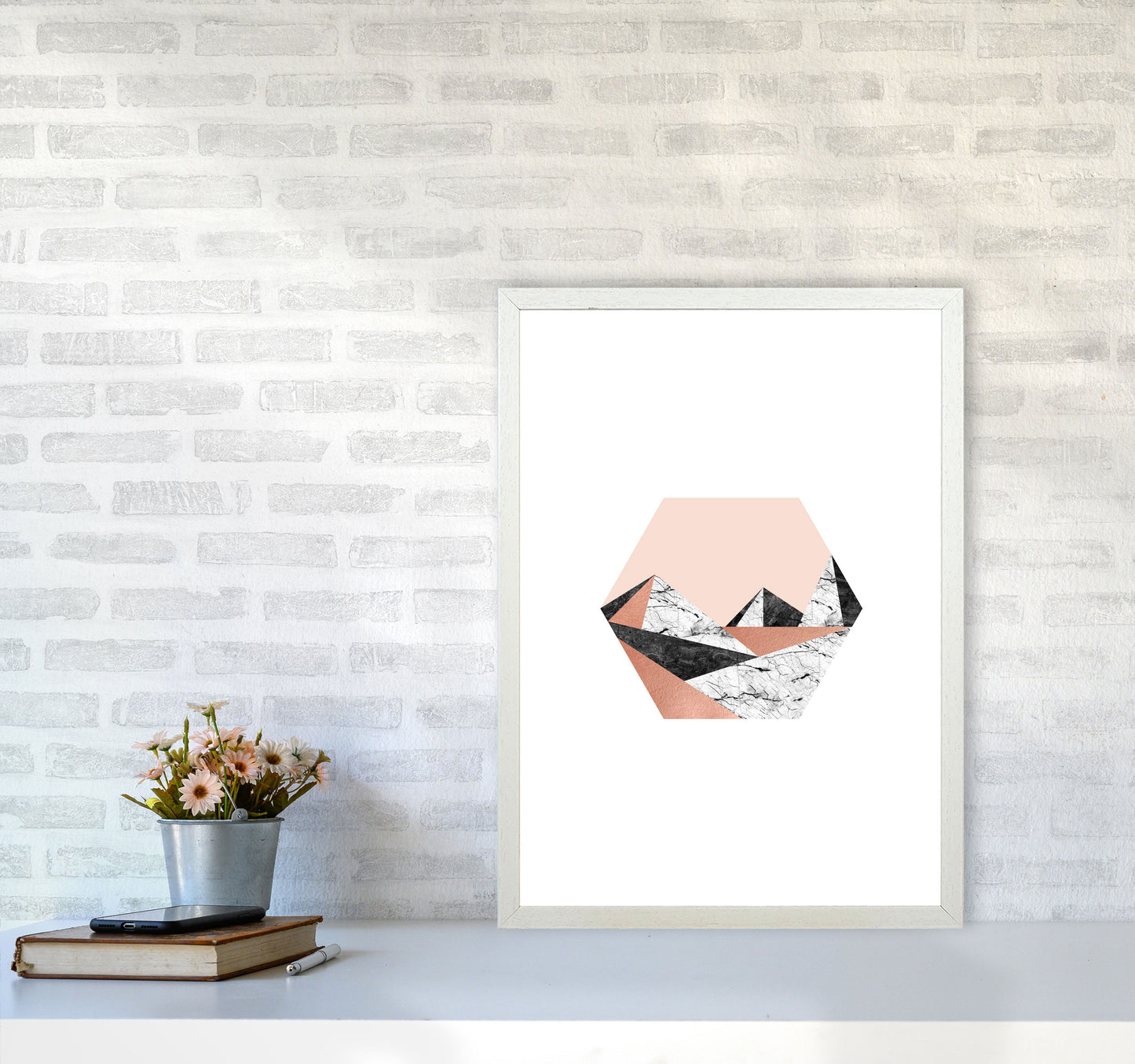 Geometric Landscape III Print By Orara Studio A2 Oak Frame