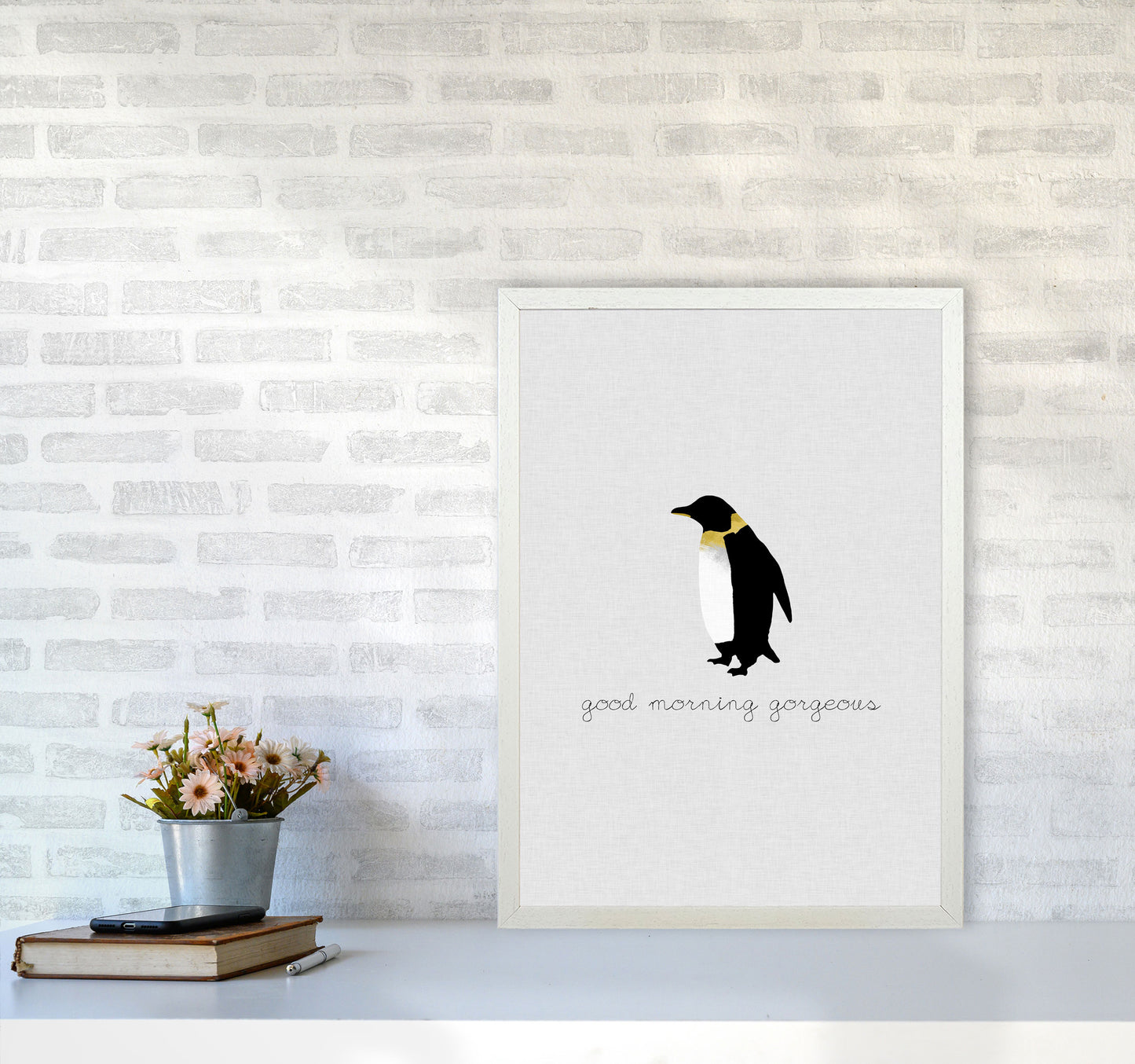 Good Morning Gorgeous Animal Quote Print By Orara Studio A2 Oak Frame