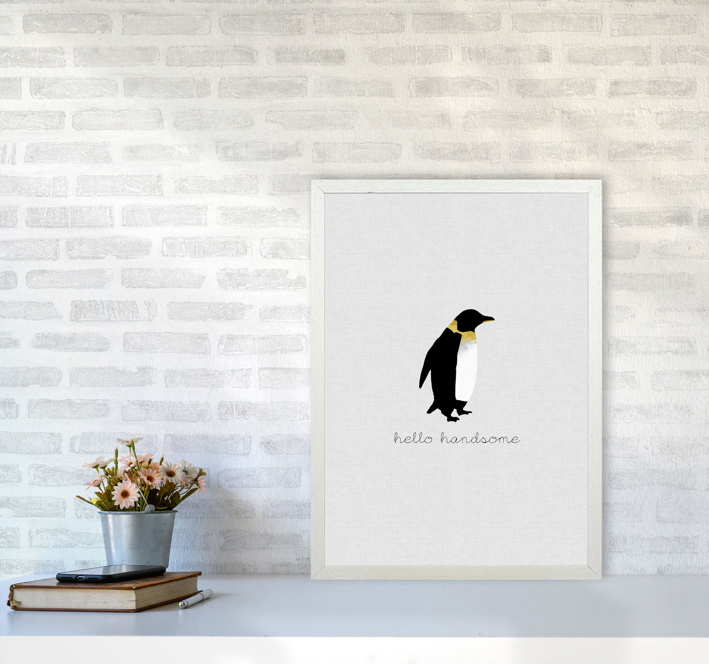 Hello Handsome Animal Quote Print By Orara Studio A2 Oak Frame