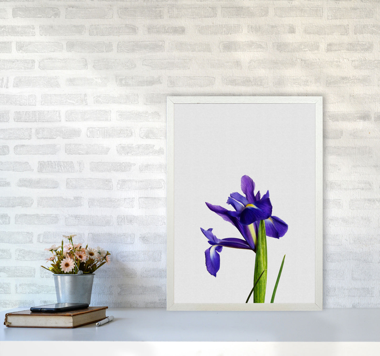 Iris Still Life Print By Orara Studio, Framed Botanical & Nature Art Print A2 Oak Frame