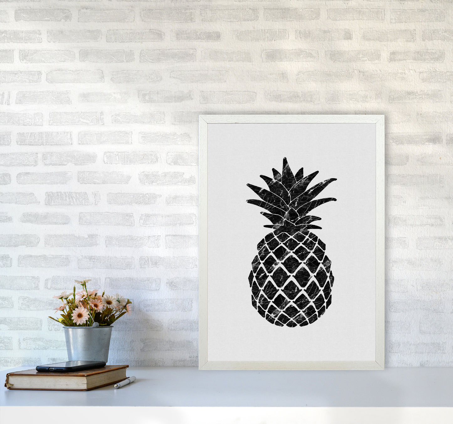 Pineapple Marble Print By Orara Studio, Framed Kitchen Wall Art A2 Oak Frame