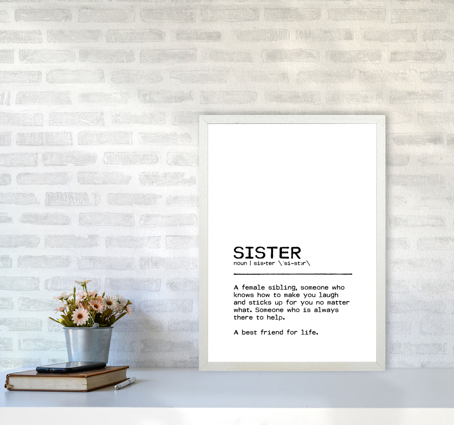 Sister Best Friend Definition Quote Print By Orara Studio A2 Oak Frame