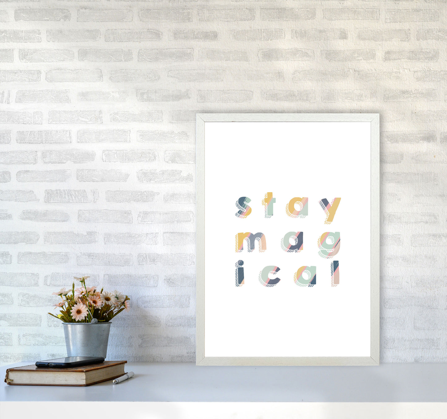 Stay Magical Print By Orara Studio, Framed Childrens Nursey Wall Art Poster A2 Oak Frame