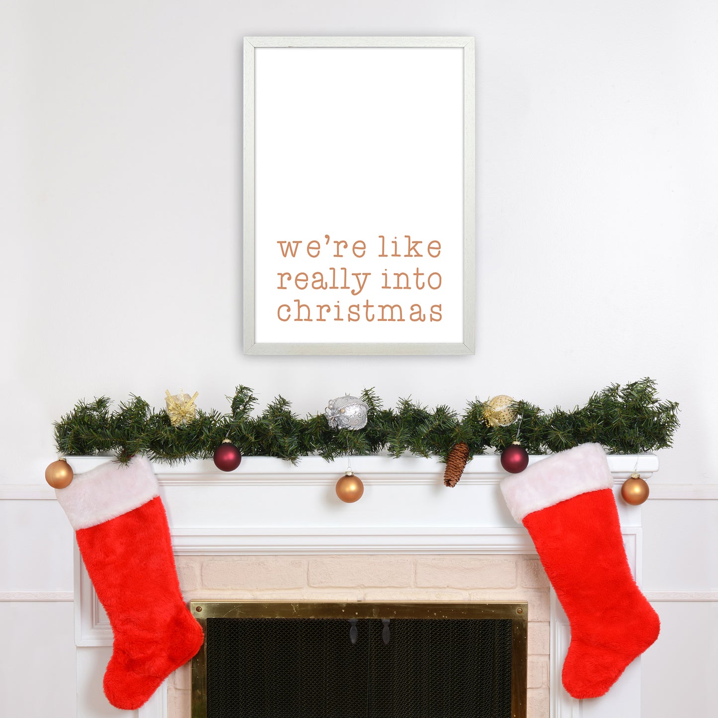Really Into Christmas Christmas Art Print by Orara Studio A2 Oak Frame