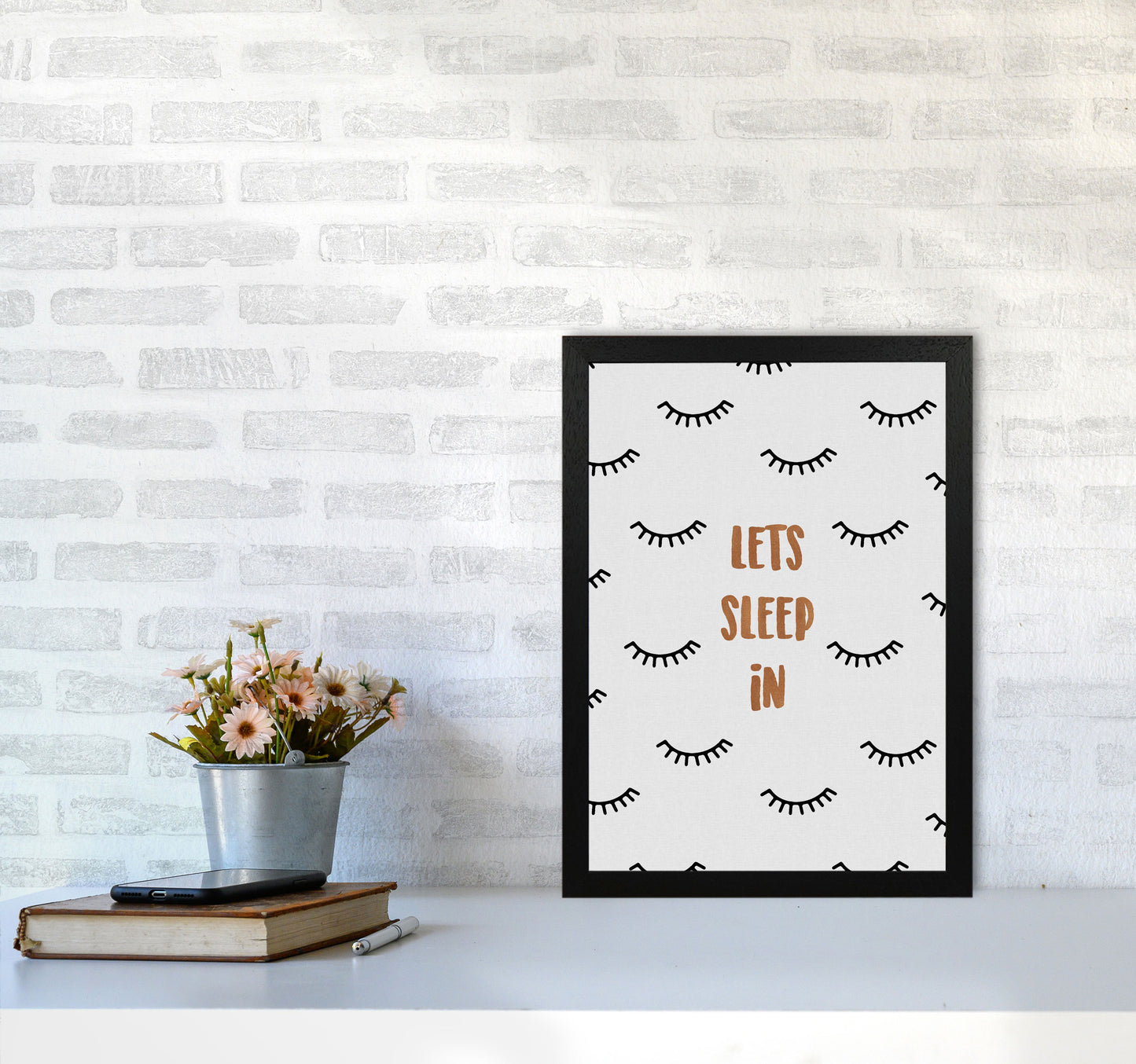 Let's Sleep In Bedroom Quote Print By Orara Studio A3 White Frame