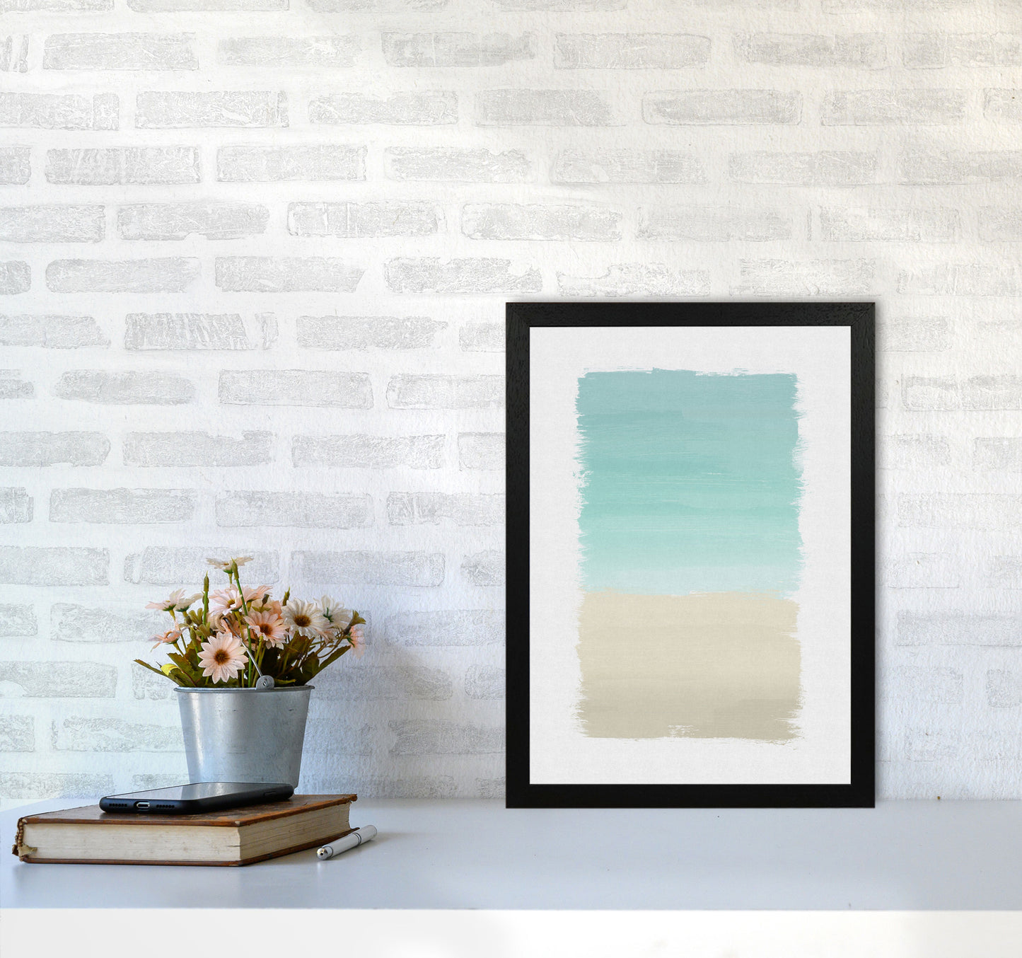 Turquoise Abstract Print By Orara Studio A3 White Frame