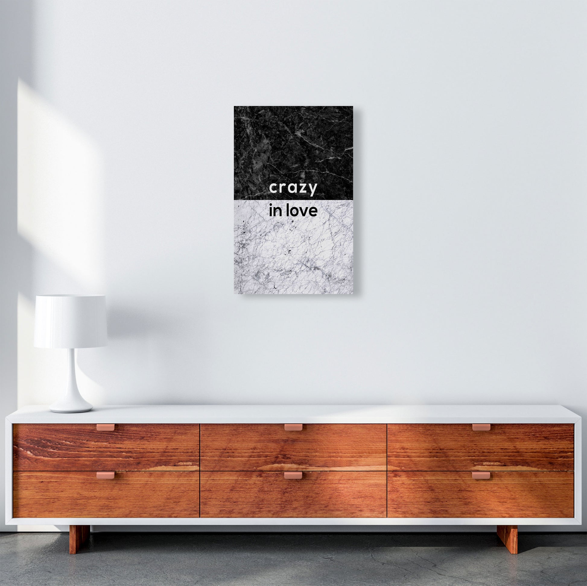 Crazy In Love Marble Quote Print By Orara Studio A3 Canvas