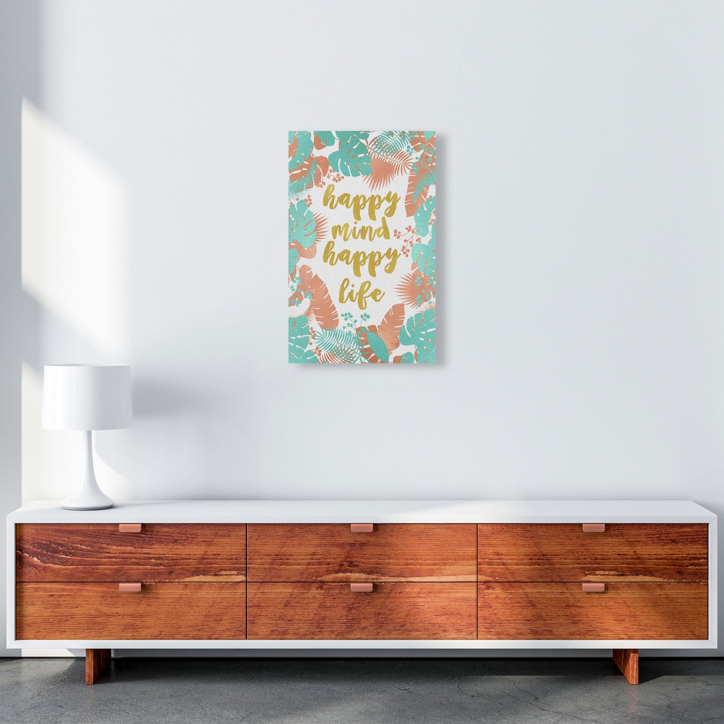 Happy Mind Happy Life Print By Orara Studio A3 Canvas