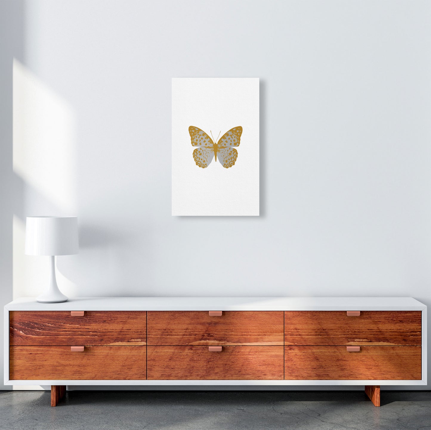 Silver Butterfly Print By Orara Studio Animal Art Print A3 Canvas