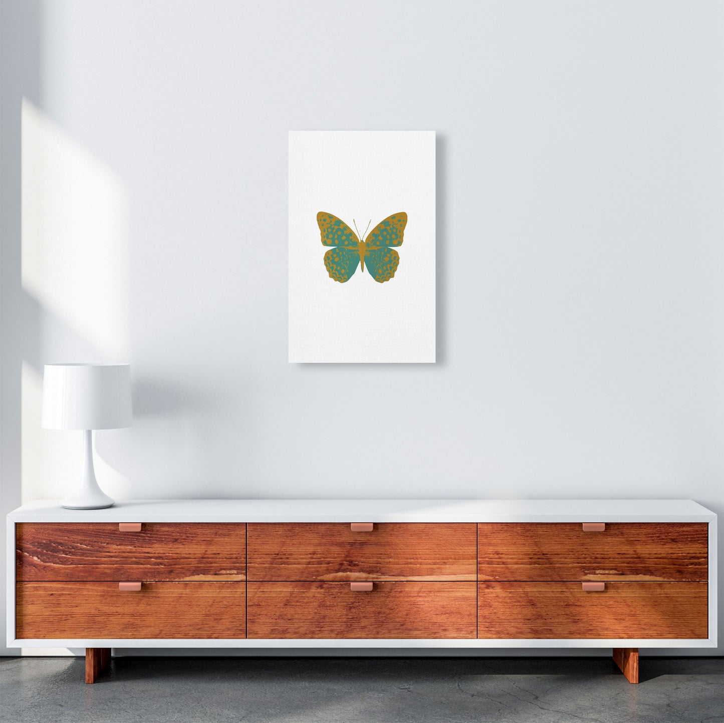 Teal Butterfly Print By Orara Studio Animal Art Print A3 Canvas