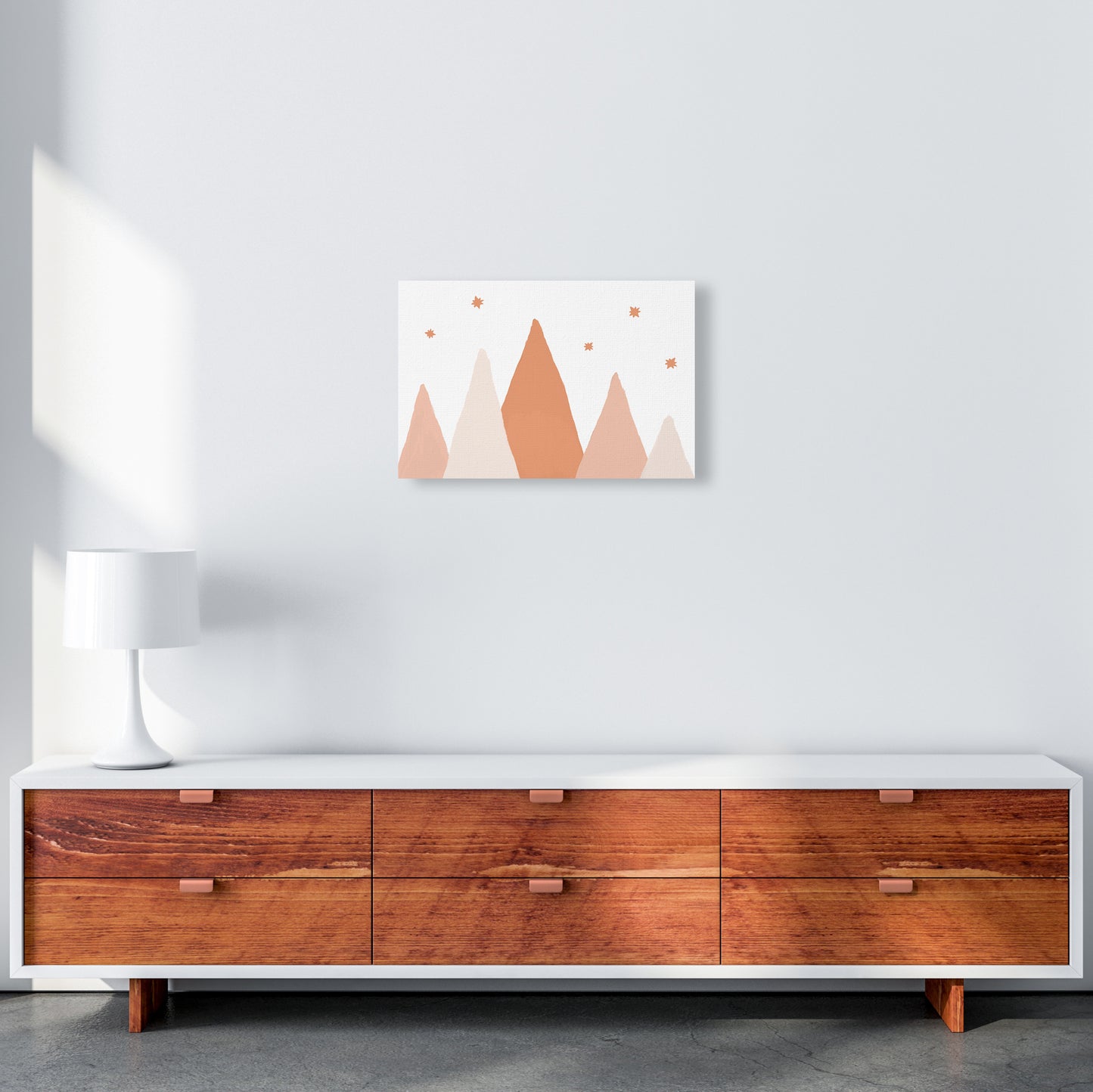 Blush Mountains Christmas Art Print by Orara Studio A3 Canvas