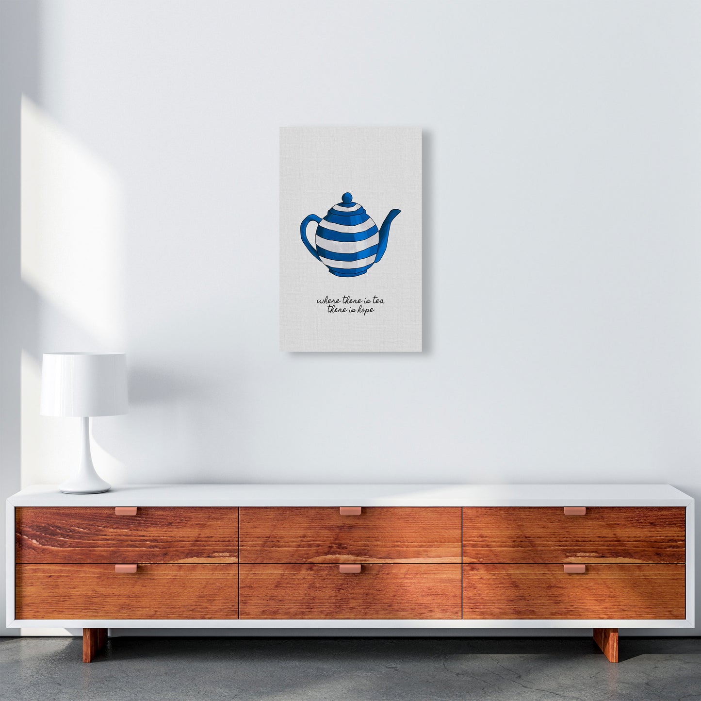 Where There Is Tea Quote Art Print by Orara Studio A3 Canvas