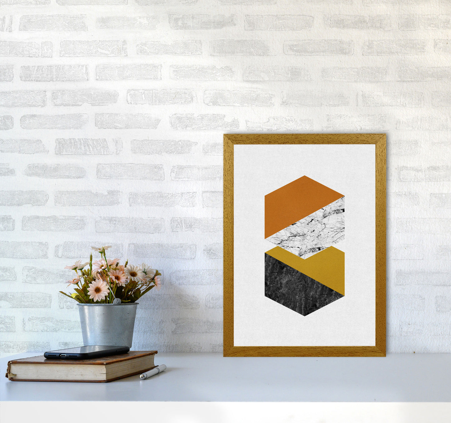 Geometric Hexagons Print By Orara Studio A3 Print Only