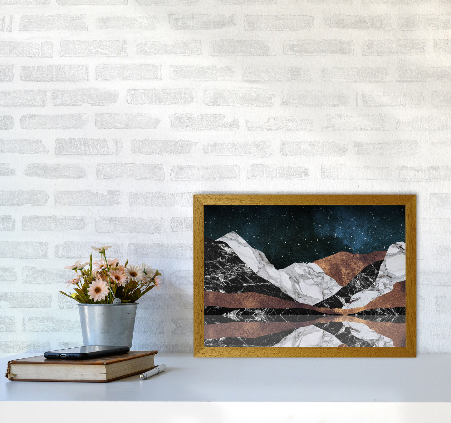 Landscape Mountains Print By Orara Studio, Framed Botanical & Nature Art Print A3 Print Only