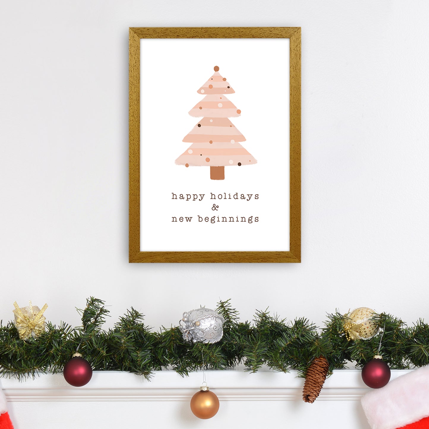 Happy Holidays & New Beginnings Christmas Art Print by Orara Studio A3 Print Only