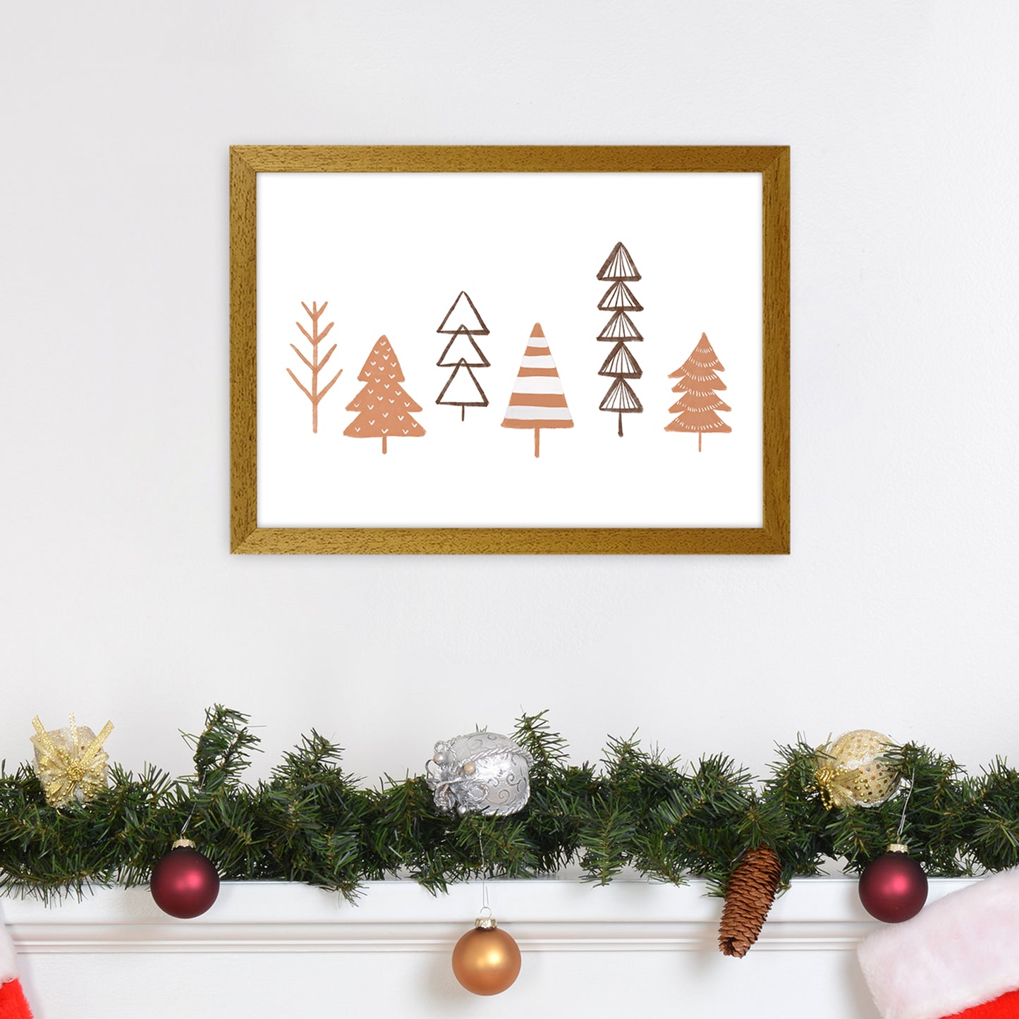 Winter Trees Illustration Christmas Art Print by Orara Studio A3 Print Only